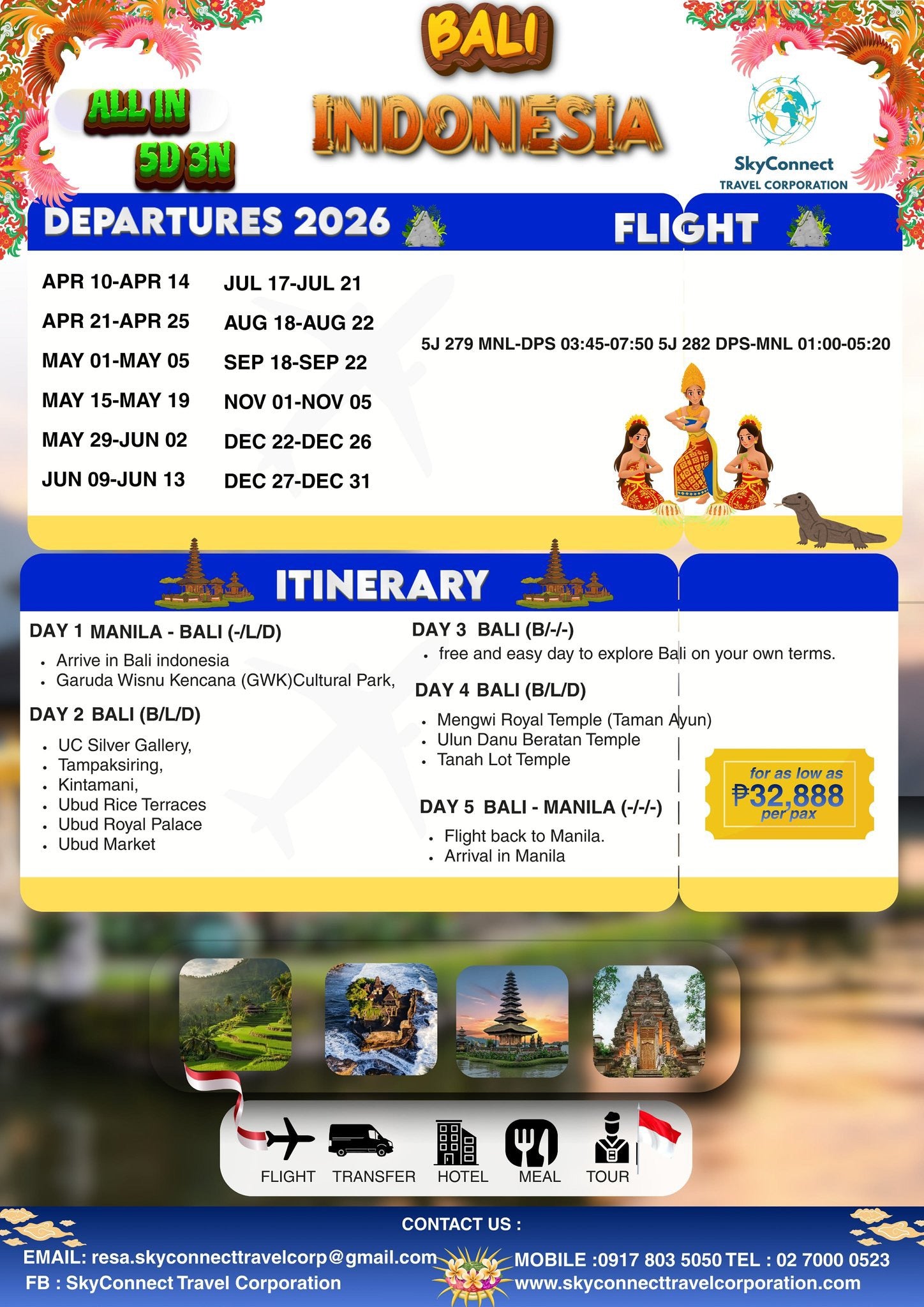 2026 All-in Bali Indonesia Package