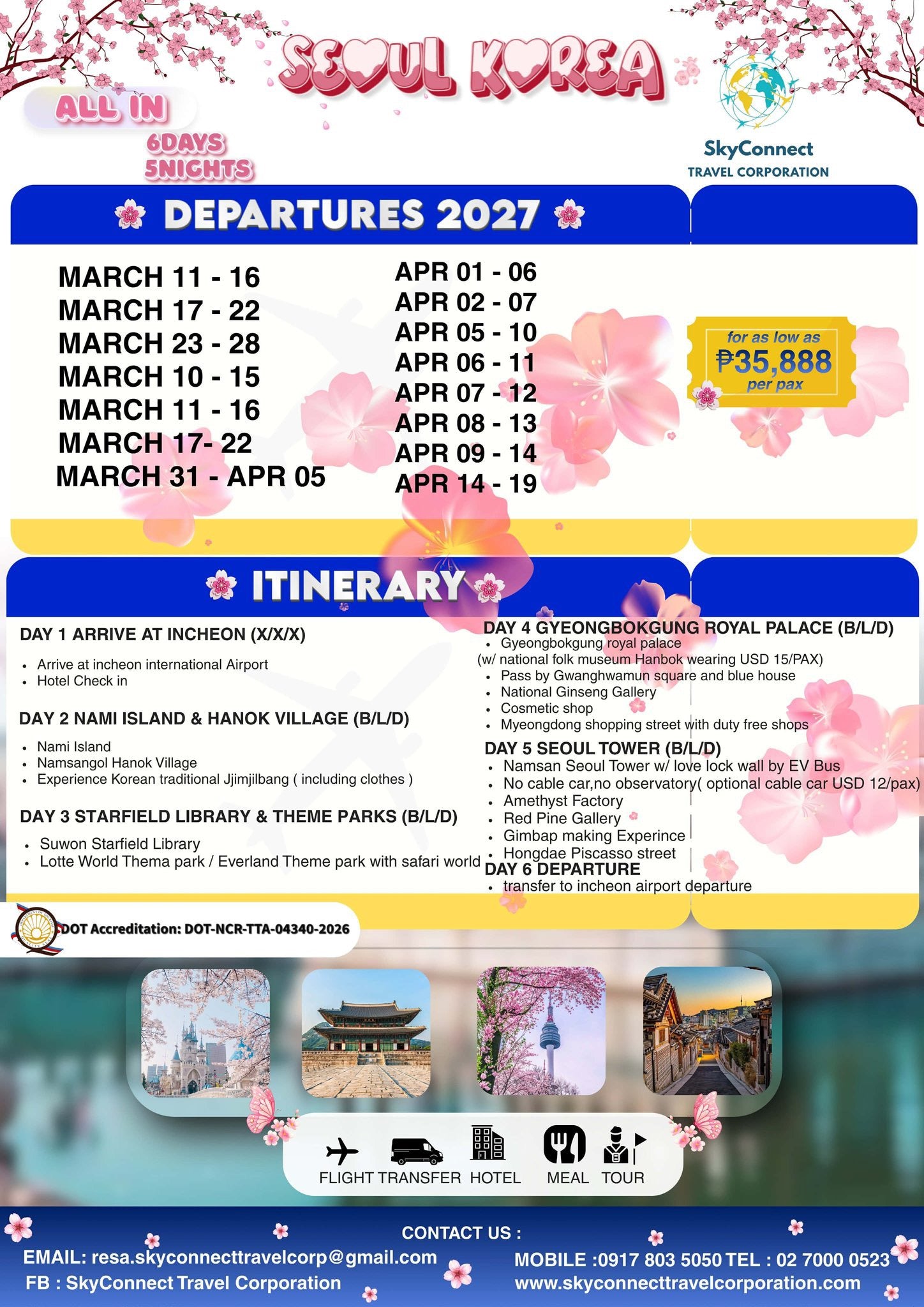 2027 All-in South Korea Spring Season Package